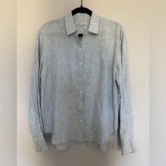 Reformation Relaxed 100% Linen Shirt striped M - Picture 3 of 7
